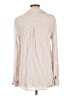 Blu Pepper 100% Rayon Stripes Ivory Long Sleeve Blouse Size L - photo 2