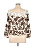 Boston Proper 100% Rayon Brown 3/4 Sleeve Blouse Size L - photo 2