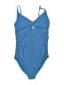 Old Navy Solid Blue One Piece Swimsuit Size L - photo 2