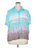 Original Use 100% Rayon Tropical Blue Short Sleeve Blouse Size XXL - photo 1