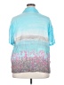 Original Use 100% Rayon Tropical Blue Short Sleeve Blouse Size XXL - photo 2