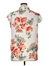 Counterparts 100% Polyester Floral Ivory Short Sleeve Blouse Size XL - photo 2