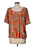 Cato Orange Short Sleeve Blouse Size L - photo 2