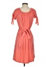 Allison Brittney Solid Orange Casual Dress Size S - photo 2