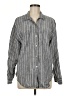 Karen Kane Stripes Gray Long Sleeve Button-Down Shirt Size M - photo 1