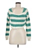 I Love H81 Stripes Green Teal Pullover Sweater Size M - photo 1