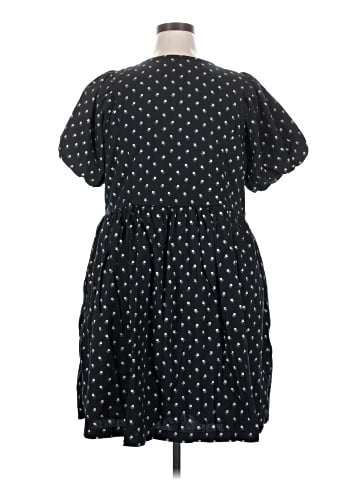 Madewell Plus V-Neck Puff-Sleeve Mini Dress in Floral Ikat (view 2)
