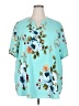 Your Style 100% Polyester Floral Teal Short Sleeve Blouse Size 3XL - photo 1