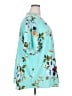 Your Style 100% Polyester Floral Teal Short Sleeve Blouse Size 3XL - photo 4