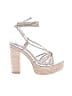 Paige 100% Leather Silver Wedges Size 8 1/2 - photo 1