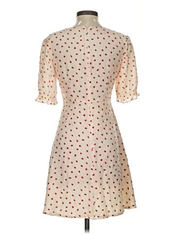 Madewell Silk Clover Button-Front Dress in Fresh Strawberries (view 2)