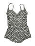 Merona Tweed Gray One Piece Swimsuit Size M - photo 1