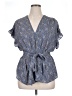 Max Studio 100% Polyester Blue Short Sleeve Blouse Size 1X - photo 1