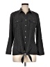 NY Collection Houndstooth Black Long Sleeve Blouse Size M - photo 1