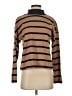 Ann Taylor 100% Cotton Stripes Brown Turtleneck Sweater Size S - photo 1