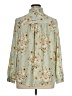 H&M 100% Polyester Floral Green Long Sleeve Blouse Size 14 - photo 2