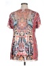 One World Red Short Sleeve Blouse Size 1X - photo 2