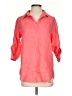 Pure Amici 100% Linen Pink 3/4 Sleeve Button-Down Shirt Size S - photo 1