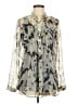 Coldwater Creek Camo Silver Long Sleeve Blouse Size M - photo 1