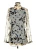 Coldwater Creek Camo Silver Long Sleeve Blouse Size M - photo 2