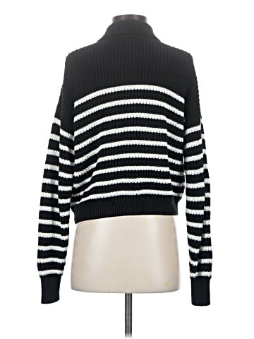 Madewell Ribbed Polo Cardigan Sweater in Stripe (view 2)