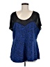 Torrid 100% Nylon Blue Short Sleeve Top Size 2X Plus (2) - photo 1