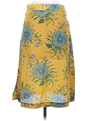 Madewell Silk Side-Button Skirt in Painted Blooms (view 1)
