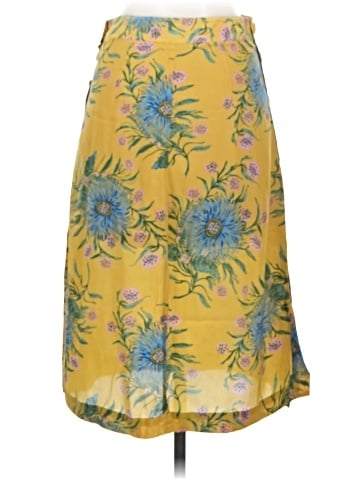 Madewell Silk Side-Button Skirt in Painted Blooms (view 2)
