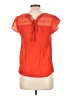 E&M Collection 100% Polyester Orange Short Sleeve Blouse Size L - photo 2