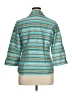 Austin Reed 100% Silk Stripes Teal 3/4 Sleeve Silk Top Size 14 - photo 2