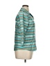 Austin Reed 100% Silk Stripes Teal 3/4 Sleeve Silk Top Size 14 - photo 4