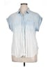 Rails 100% Lyocell Color Block Blue Short Sleeve Blouse Size XL - photo 1