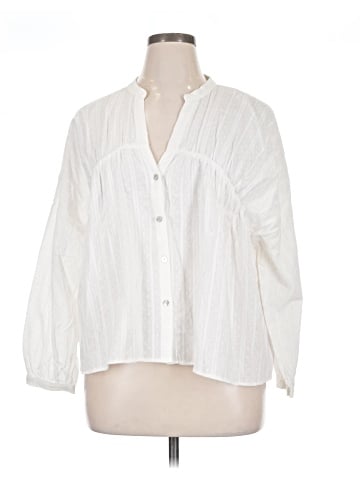 Zara 3/4 Sleeve Button-Down Shirt (view 1)