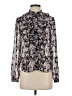 H&M Floral Black Long Sleeve Blouse Size 2 - photo 1