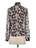 H&M Floral Black Long Sleeve Blouse Size 2 - photo 2