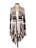 St. John's Bay Stripes Tan Silver Cardigan Size S - photo 1