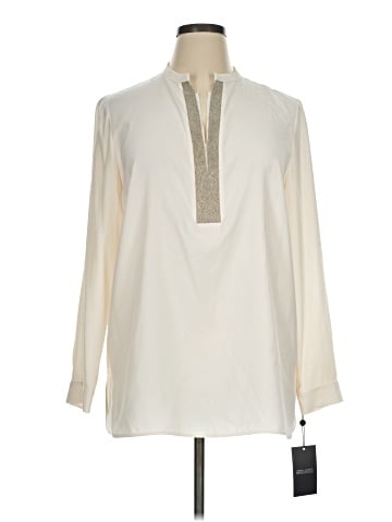 Lafayette 148 New York Long Sleeve Silk Top (view 1)