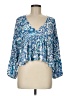 O'Neill 100% Viscose Blue 3/4 Sleeve Blouse Size M - photo 1