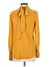 A.L.C. 100% Silk Yellow Long Sleeve Silk Top Size 2 - photo 2