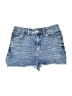 H&M 100% Elastane Blue Denim Shorts Size 6 - photo 1