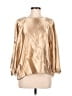 Cha Cha Vente Metallic Gold Long Sleeve Blouse Size M - photo 1