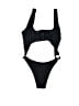 Shein Solid Black One Piece Swimsuit Size M - photo 1