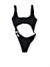 Shein Solid Black One Piece Swimsuit Size M - photo 2