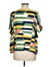 Maeve 100% Viscose Graphic Multi Color Green Short Sleeve Blouse Size M - photo 2