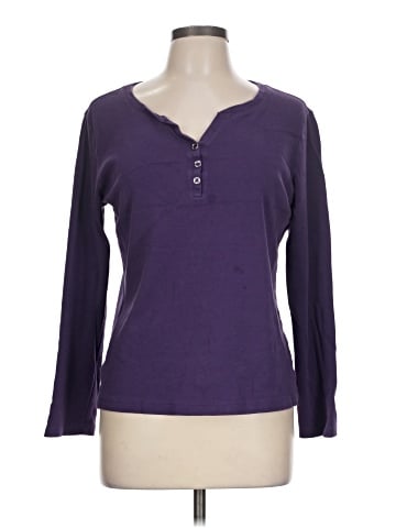 Karen Scott Long Sleeve Henley (view 1)