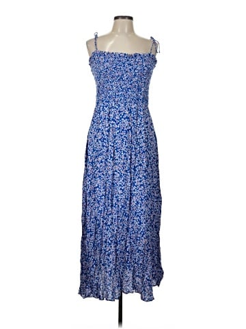 Madewell Smocked Tie-Strap Midi Dress in Floral (view 1)