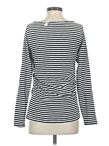 Madewell Striped Ruched Crewneck Long-Sleeve Tee in Soft Slub (view 2)