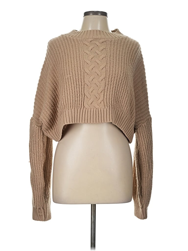 Pre-owned Missguided Turtleneck Sweater In Tan