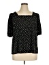 CeCe Stars Black Short Sleeve Blouse Size 1X - photo 1