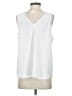 Halogen 100% Polyester White Sleeveless Blouse Size L - photo 2